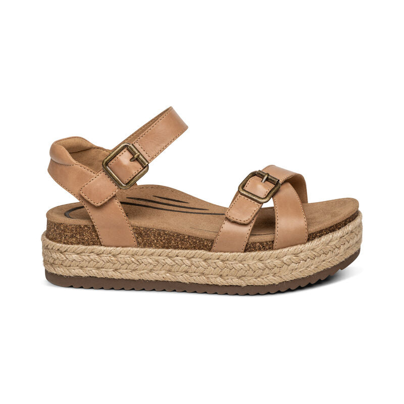 Aetrex Camel Paula Womens Platform Sandals CP152