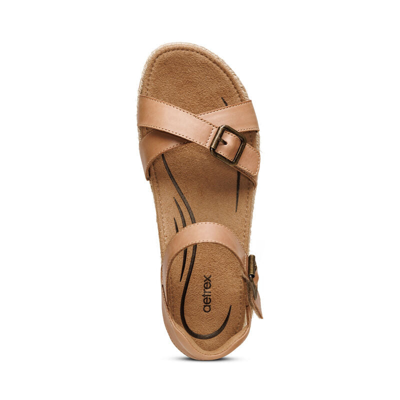 Aetrex Camel Paula Womens Platform Sandals CP152