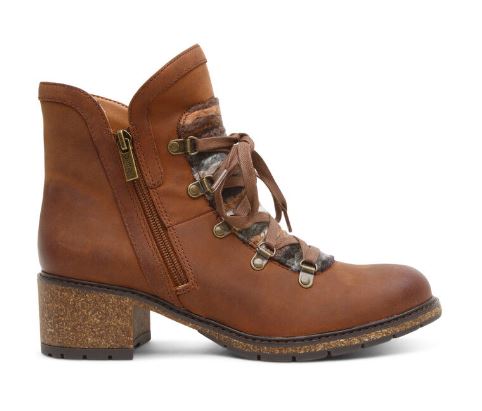Aetrex Caramel Cafe Joleen Arch Support Womens Short Boots CB132