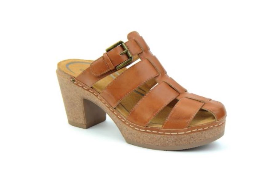 Aetrex Cognac Cally Women's Clog Shoes CC402