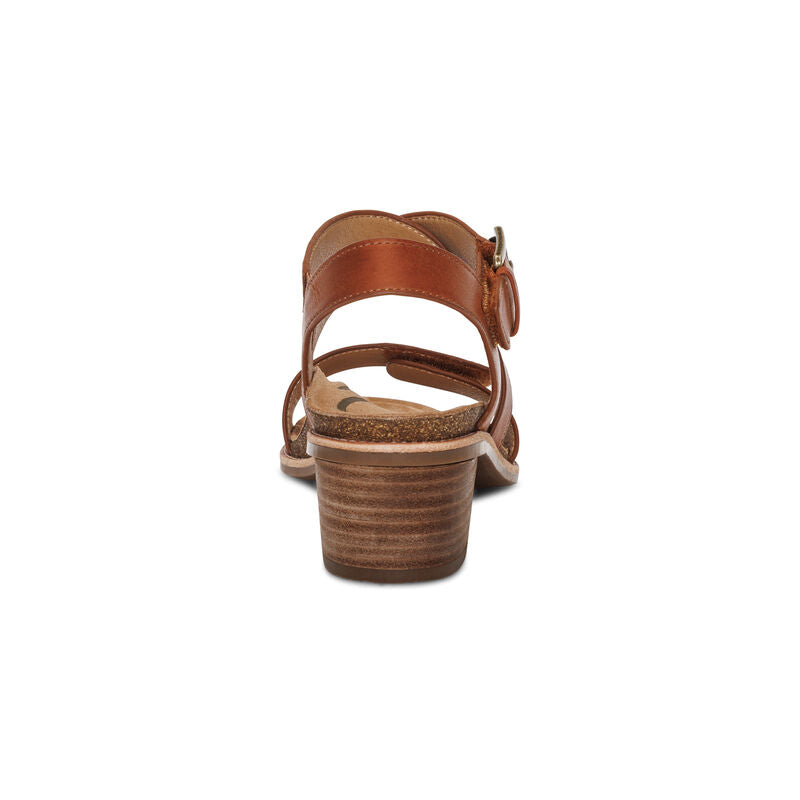 Aetrex Cognac Kristin Arch Support Block Heel BH104