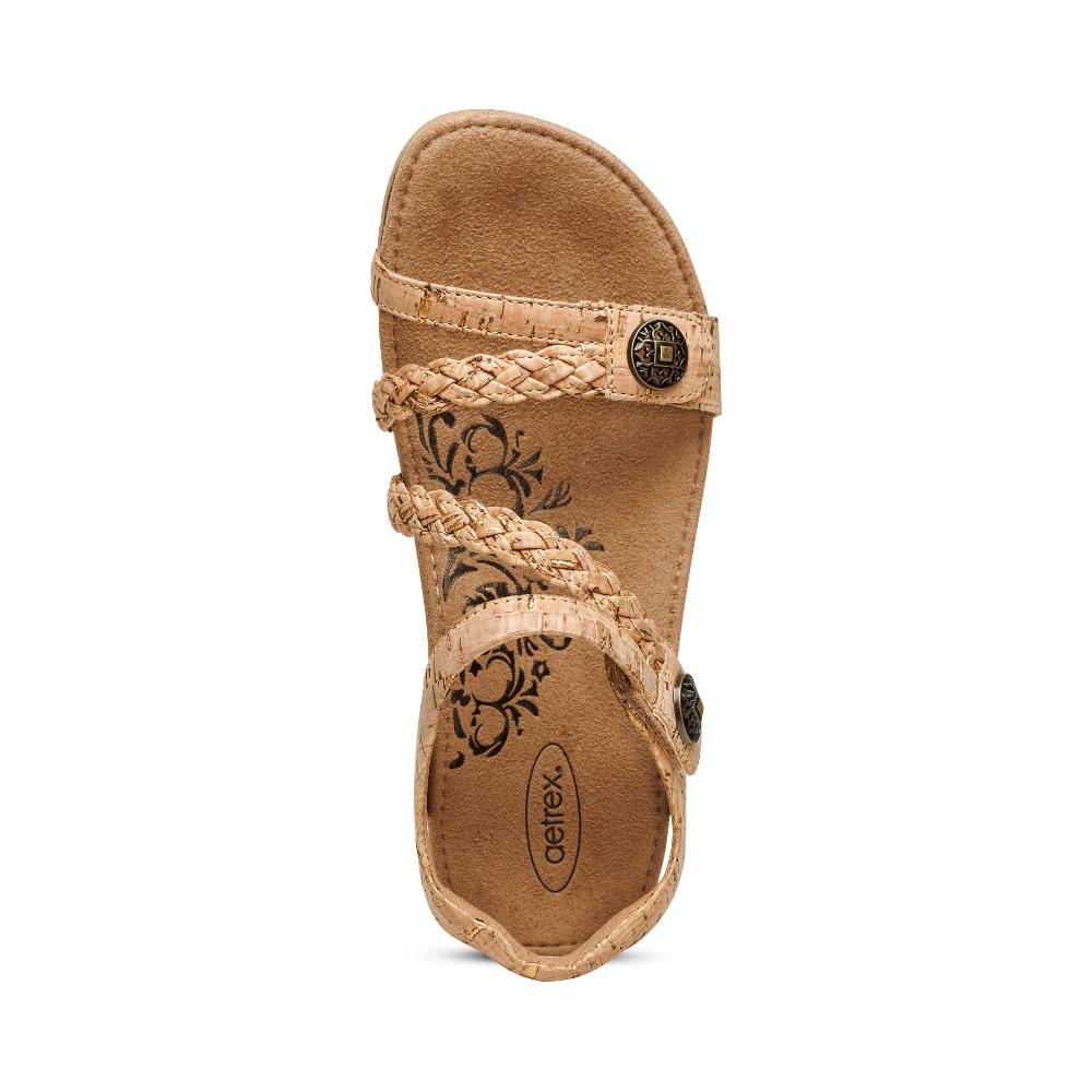 Aetrex Cork Jillian Braided Quarter Strap Women's Sandals SC364