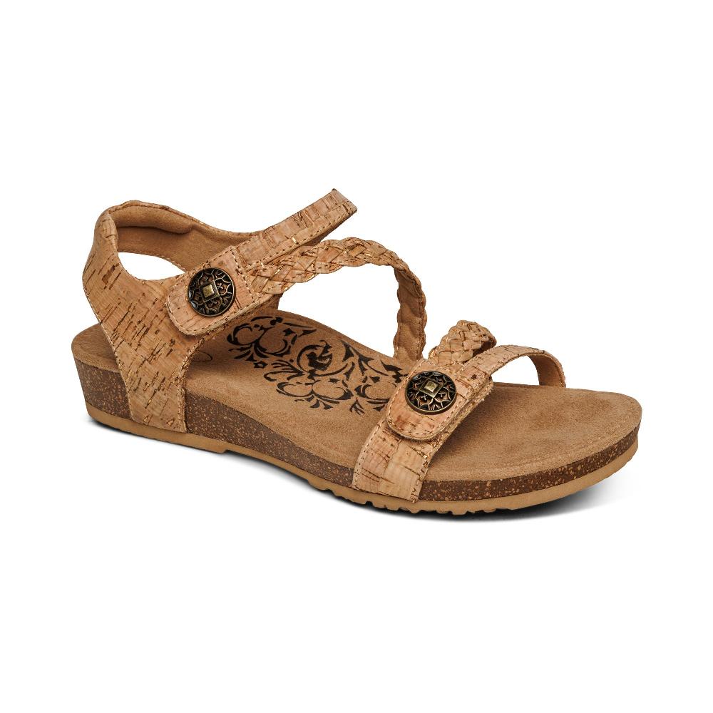 Aetrex Cork Jillian Braided Quarter Strap Women's Sandals SC364