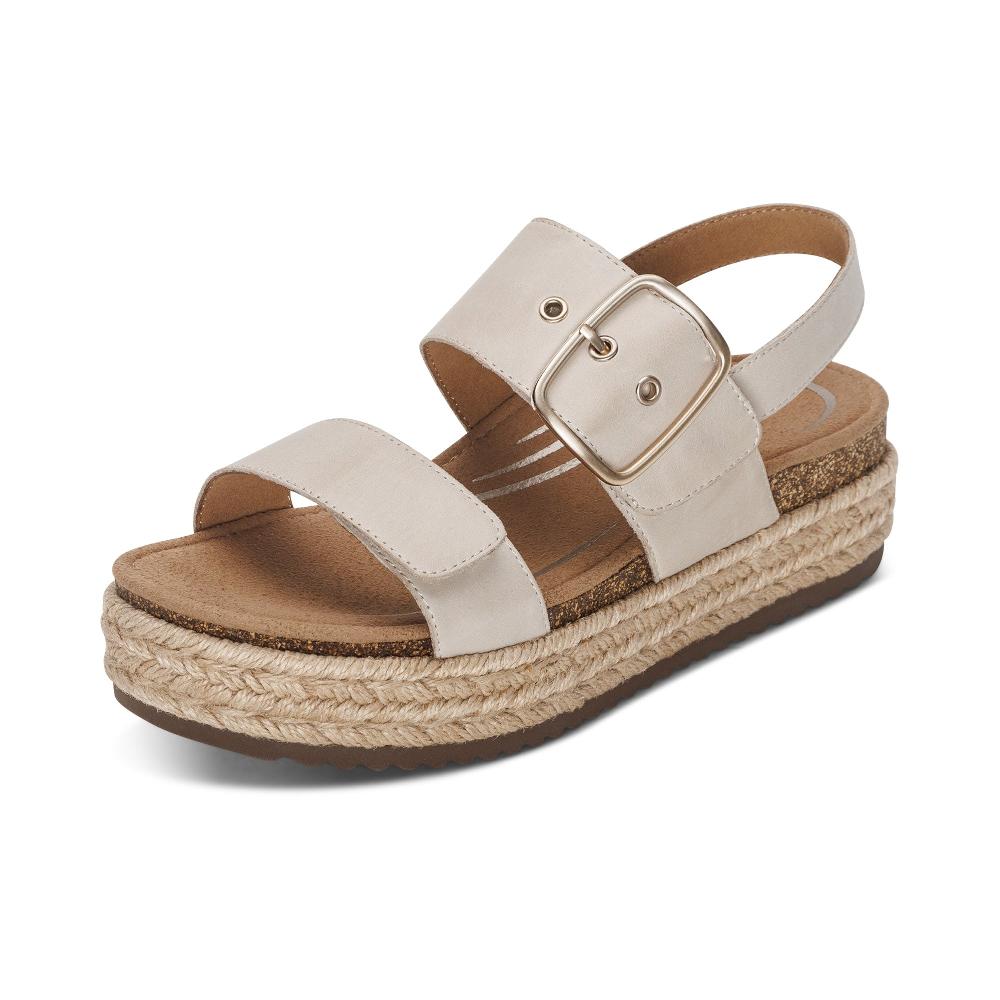 Aetrex Cream Vania Arch Support Women's Platform Sandals CP103