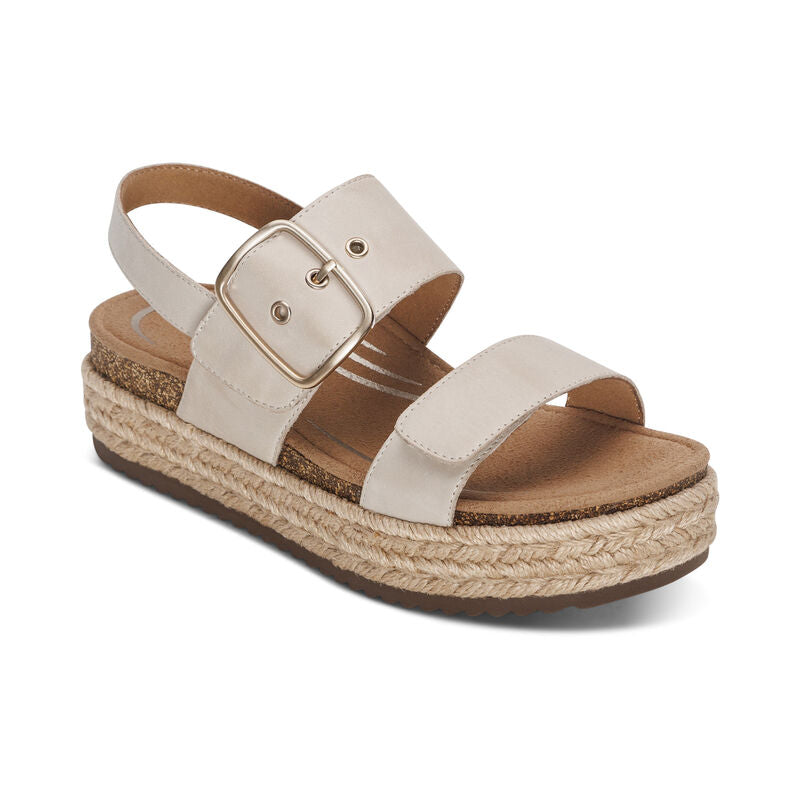 Aetrex Cream Vania Arch Support Women's Platform Sandals CP103