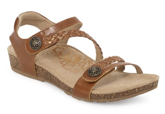 Aetrex Jillian Cognac Adjustable Strap Womens Sandals SC452