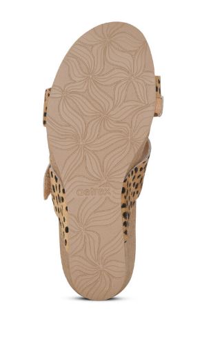 Aetrex Kimmy Cheetah Arch Support Womens Wedge Sandals CK314