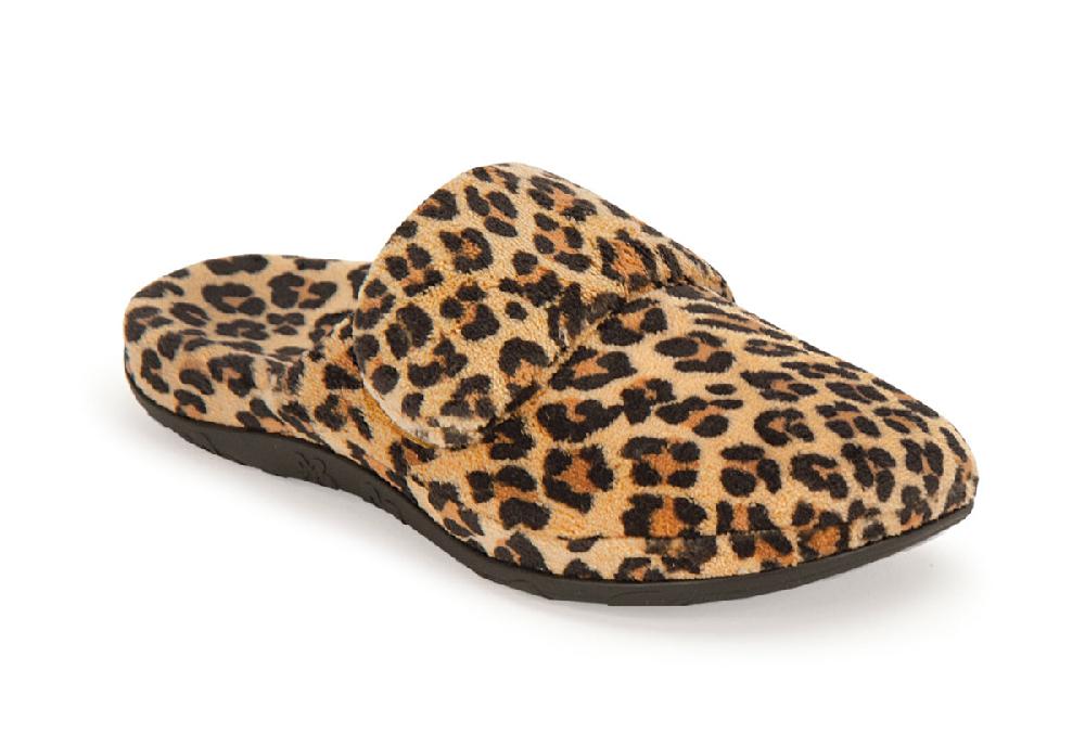 Aetrex Leopard Mandy Closed Toe Women's Slippers FE204