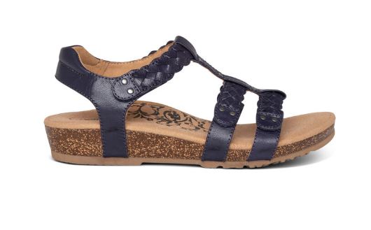 Aetrex Navy Reese Adjustable Gladiator Womens Sandals SC125