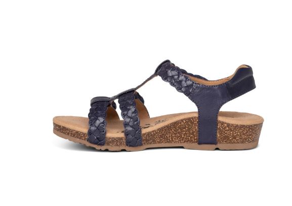 Aetrex Navy Reese Adjustable Gladiator Womens Sandals SC125