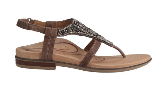 Aetrex Orthotic Stone Sheila Womens Adjustable Strap Comfort Sandals ES506