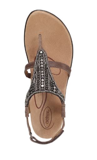 Aetrex Orthotic Stone Sheila Womens Adjustable Strap Comfort Sandals ES506