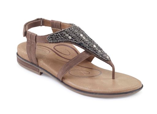 Aetrex Orthotic Stone Sheila Womens Adjustable Strap Comfort Sandals ES506