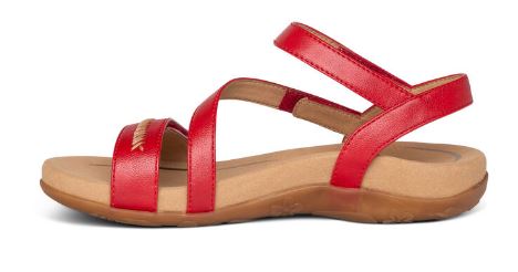 Aetrex Red Gabby Adjustable Strap Womens Comfort Sandals SE268