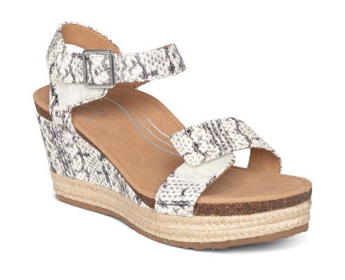 Aetrex Snake Sydney Quarter Strap Espadrille Womens Wedge EW706