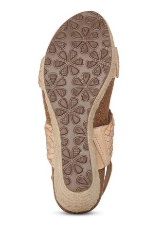 Aetrex Summer Bone Woven Quarter Strap Womens Wedge Sandals EW733
