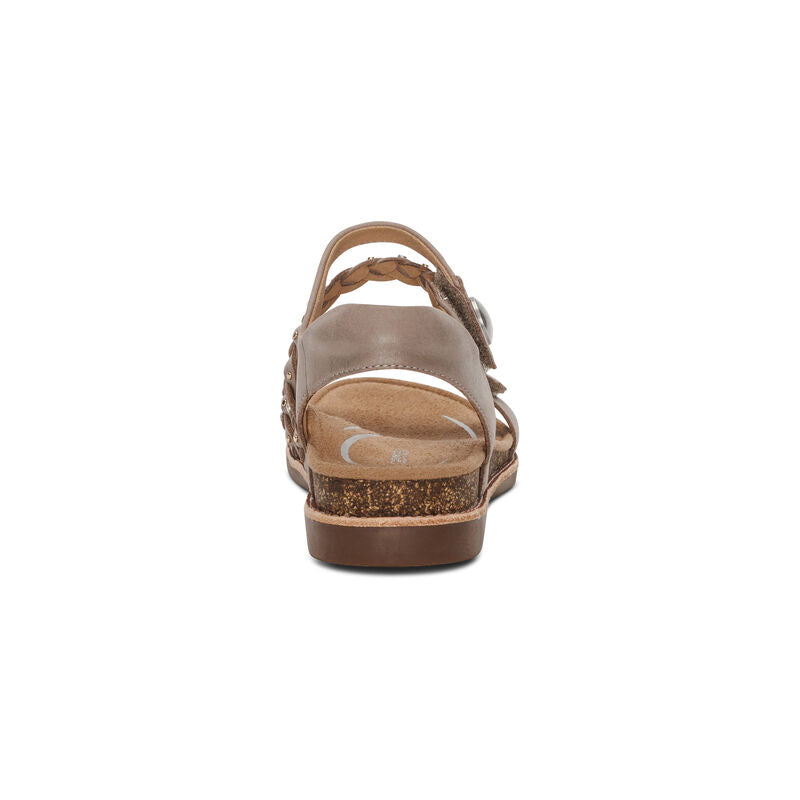 Aetrex Taupe Jenn Quarter Strap Women's Sandals FC152W