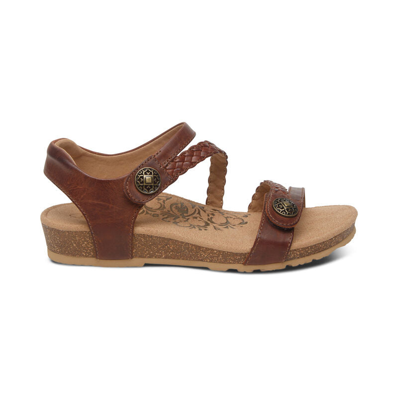 Aetrex Walnut Jillian Braided Quarter Strap Women's Sandals SC441