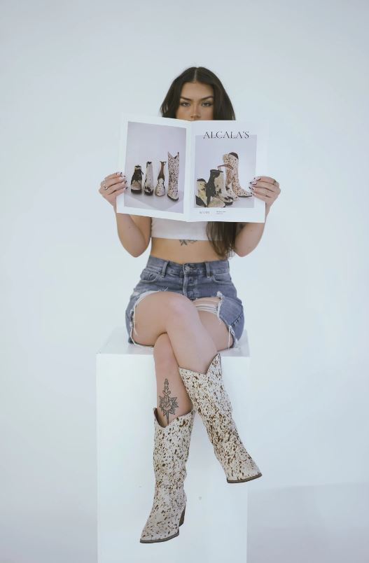 Alcala Frisco Cow Hair Leather Cowboy Boots FRISCO