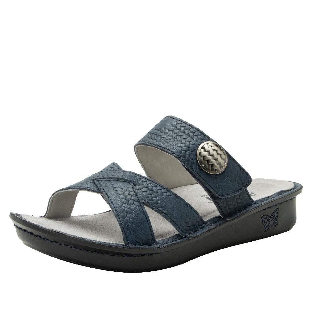 Alegria Basketry Navy Victoriah Womens Slide Sandals VIC-6112