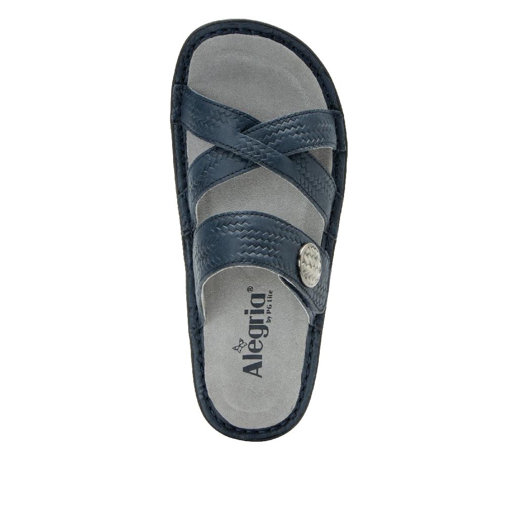Alegria Basketry Navy Victoriah Womens Slide Sandals VIC-6112