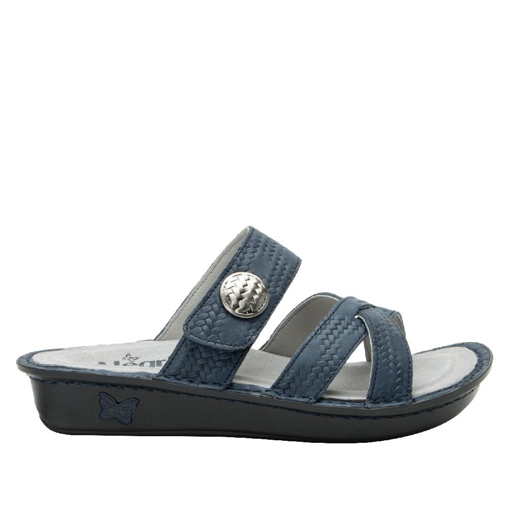 Alegria Basketry Navy Victoriah Womens Slide Sandals VIC-6112