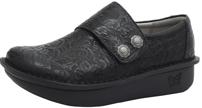 Alegria Black Deliah Embossible Ink Professional Nursing Shoes DEL-7609