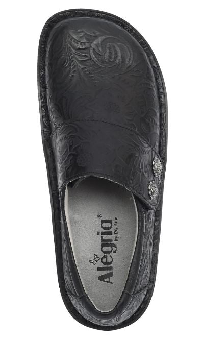 Alegria Black Deliah Embossible Ink Professional Nursing Shoes DEL-7609