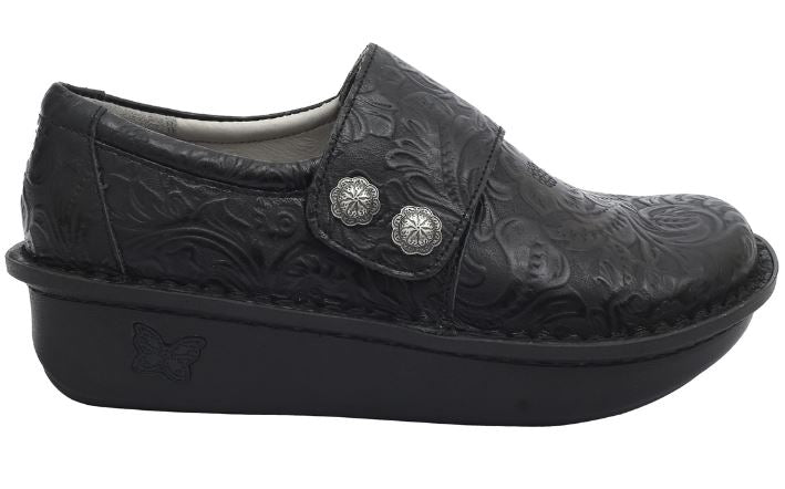 Alegria Black Deliah Embossible Ink Professional Nursing Shoes DEL-7609
