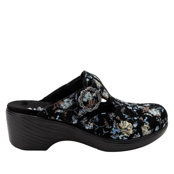 Alegria Black Floral Selina Lavish Womens Shoes SEL-7607