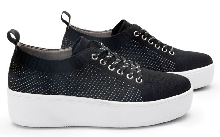 Alegria Black Qruise TRAQ Lace-Up Sneaker QRU-5002