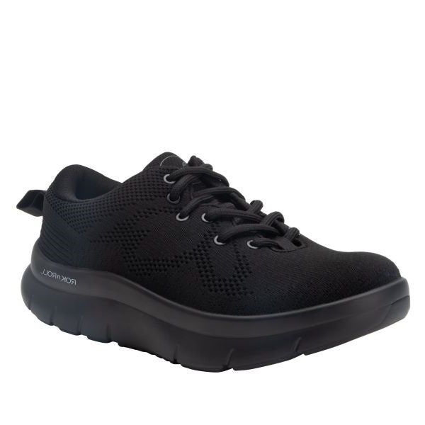 Alegria Black Roll On Women's Lace Up Sneakers RRRO-601