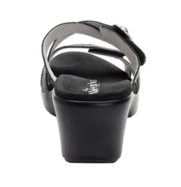 Alegria Black Roux Womens Adjustable Strap Womens Wedge Sandals ROU-601