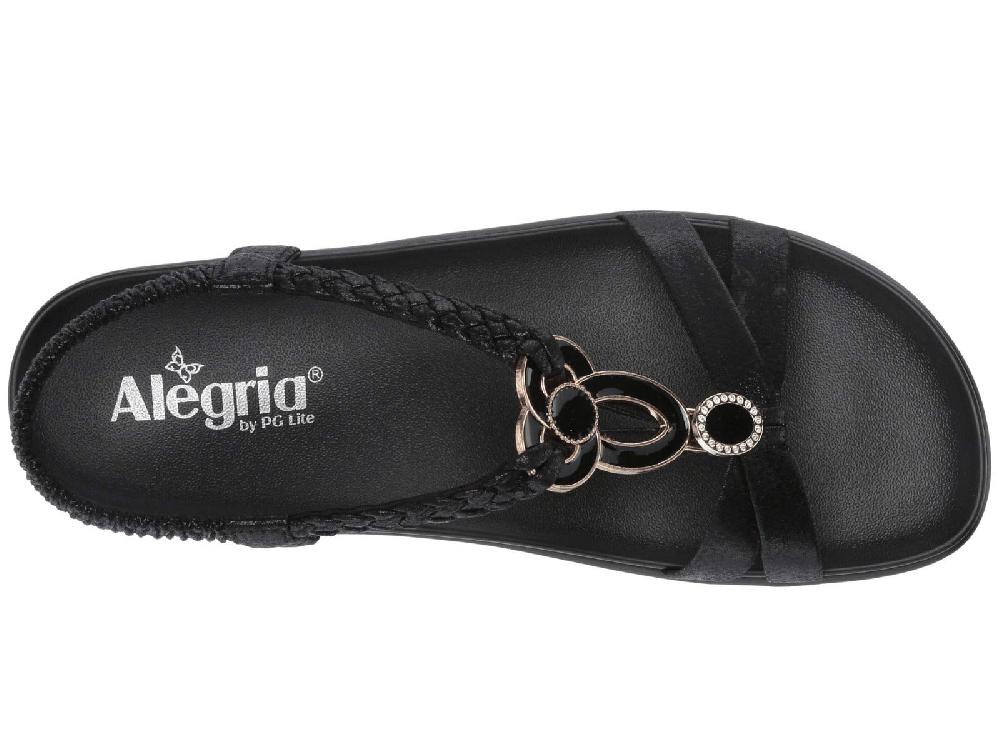 Alegria Black Roz Womens Lightweight Comfort Sandals ROZ-101