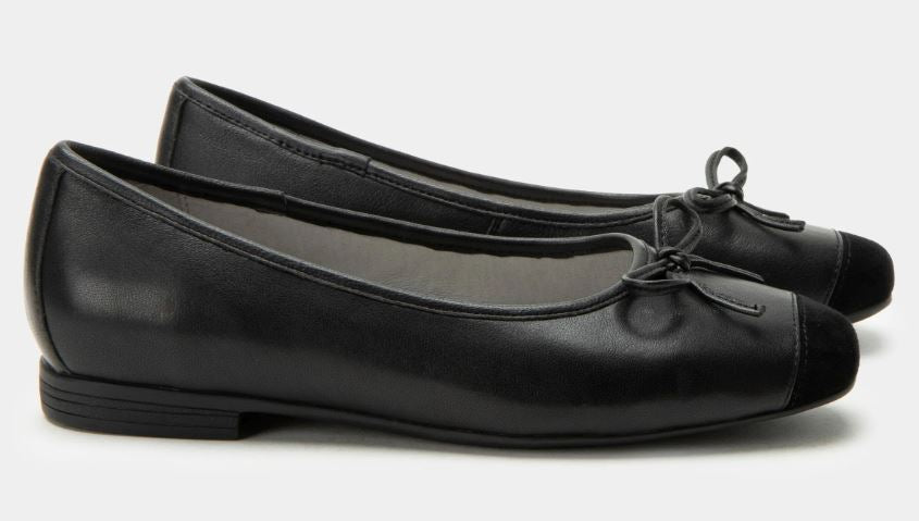Alegria Black Talya Women's Leather Dress Ballet Flats TAL-601