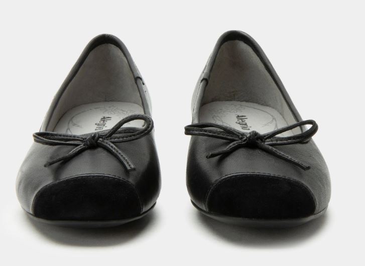 Alegria Black Talya Women's Leather Dress Ballet Flats TAL-601