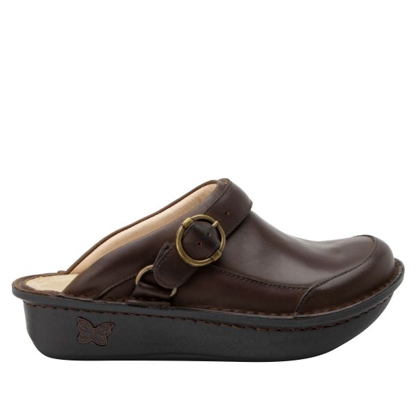 Alegria Brown Oiled Leather Seville Womens Clogs SEV-7583