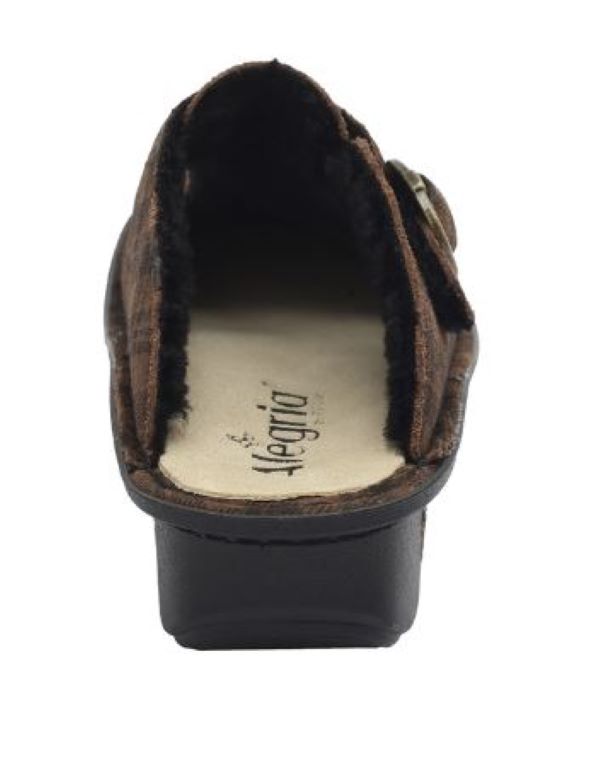 Alegria Brown Plaid Classic Kickin It Shearling Clog Shoes ALG-7603