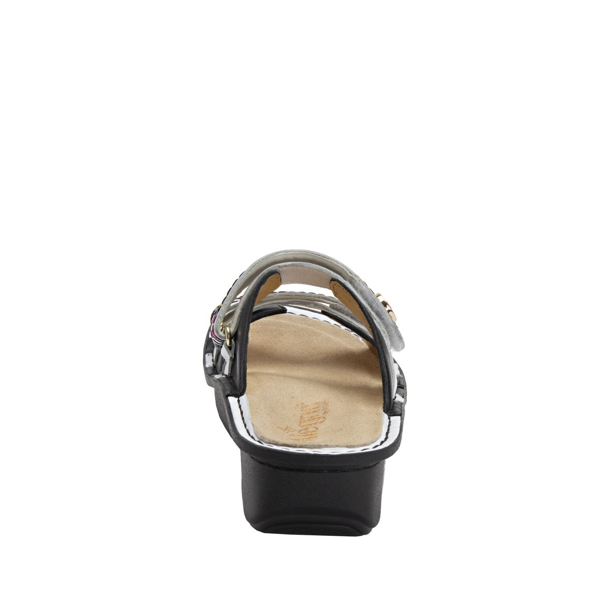 Alegria Clara Black Womens Adjustable Strap Slide On Slides CLA-611