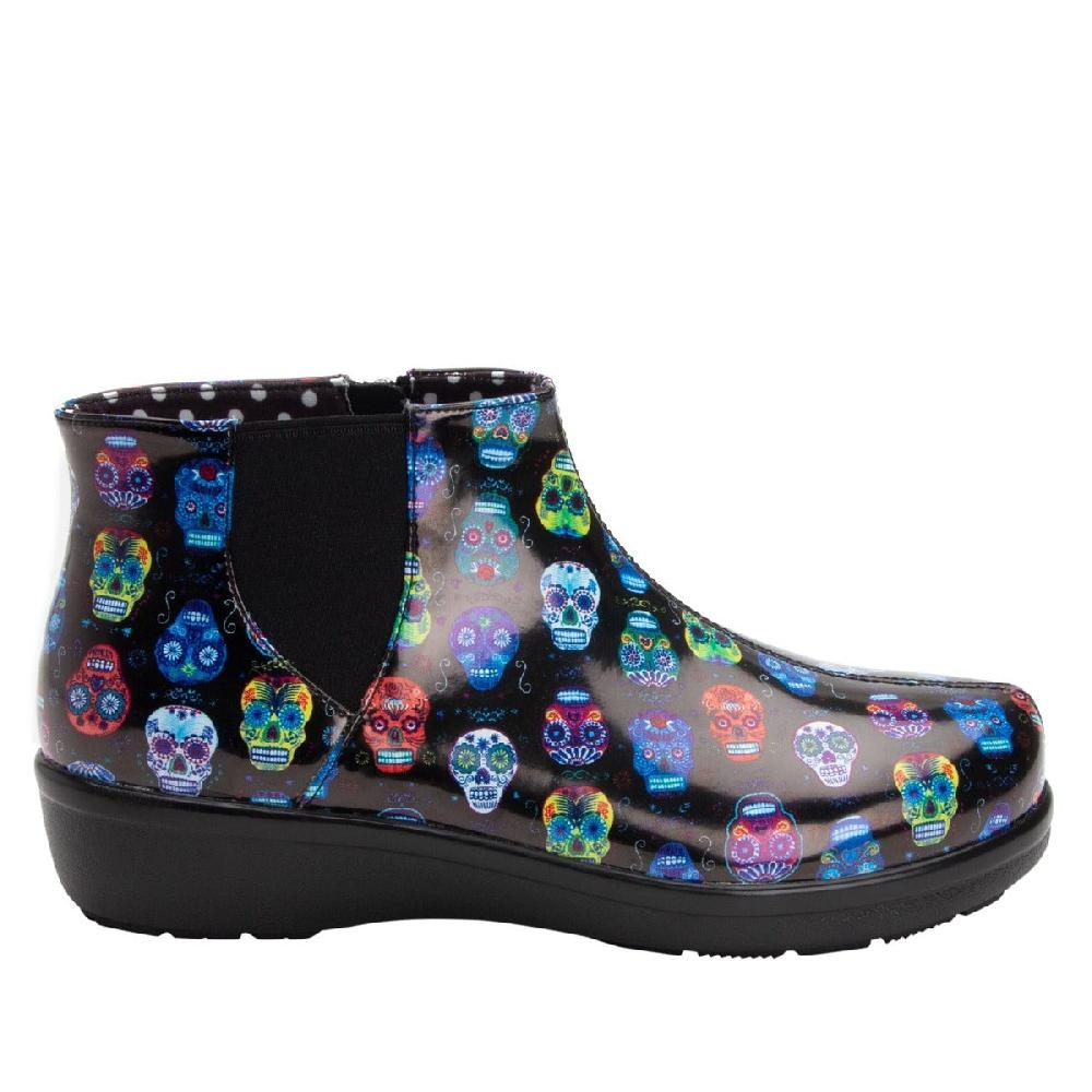 Alegria Climatease Sugar Skull Womens Rain Boots CLI-484
