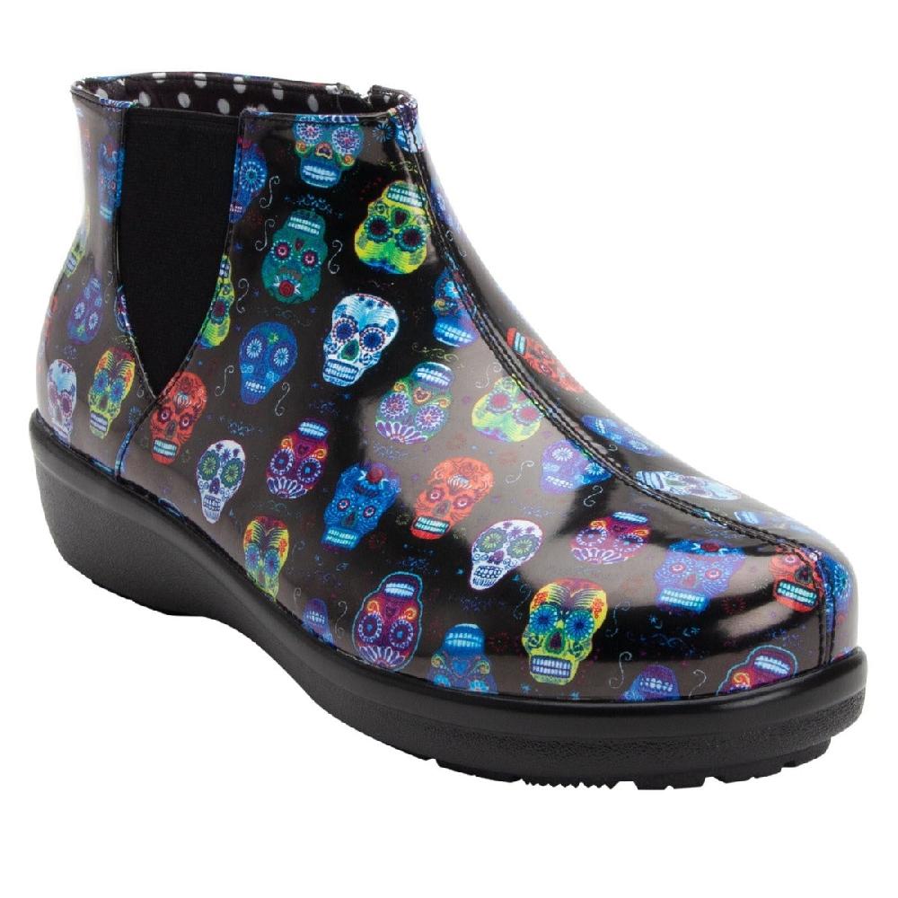 Alegria Climatease Sugar Skull Womens Rain Boots CLI-484