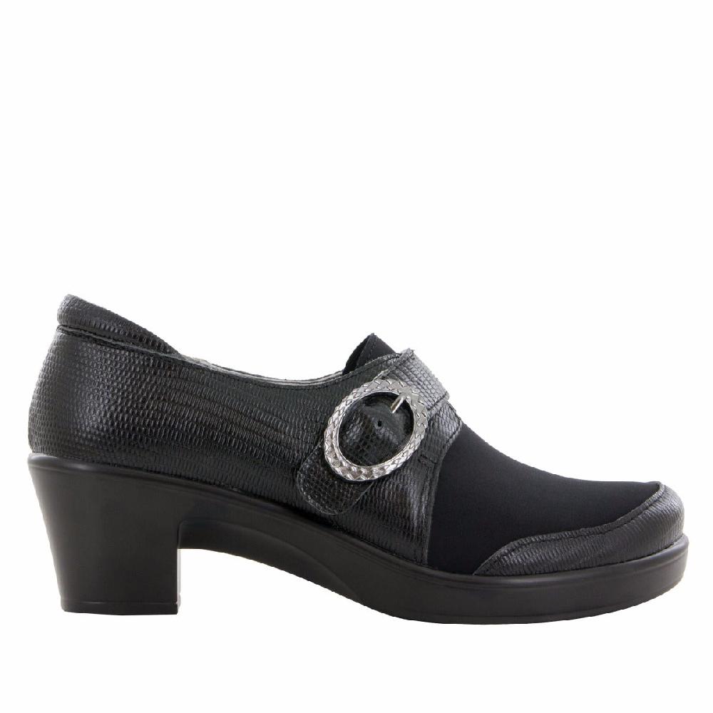 Alegria Holli Spiffy Black Womens Comfort Adjustable Strap Casual Heels