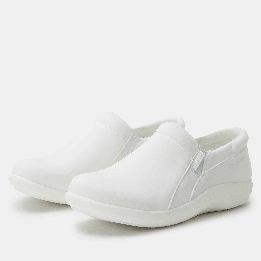 Alegria Liquid White Duette Women's Slip Resistant Slip On Shoes DUE-8269