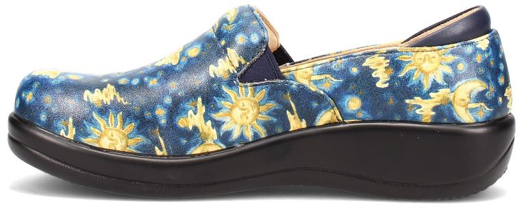 Alegria Navy Yellow Keli Professional Womens Clogs KEL-7710