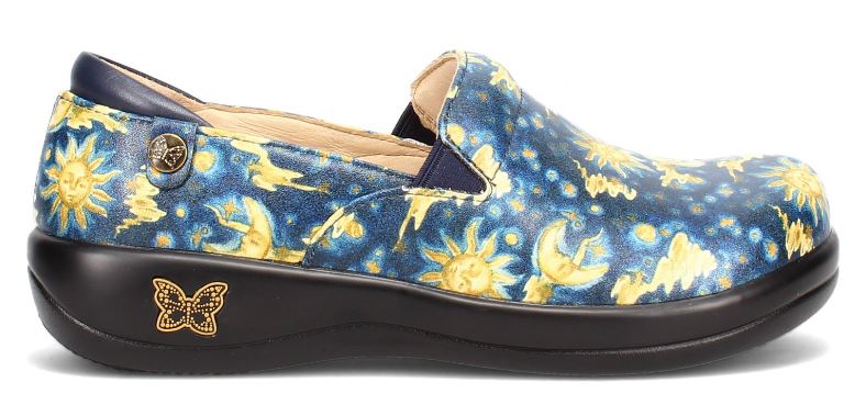 Alegria Navy Yellow Keli Professional Womens Clogs KEL-7710