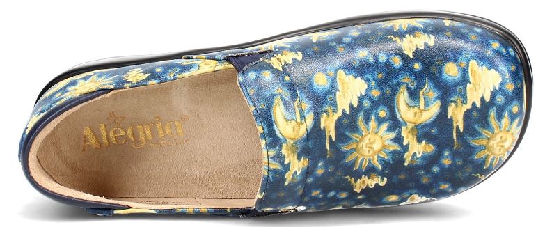 Alegria Navy Yellow Keli Professional Womens Clogs KEL-7710