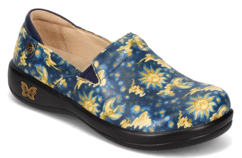 Alegria Navy Yellow Keli Professional Womens Clogs KEL-7710