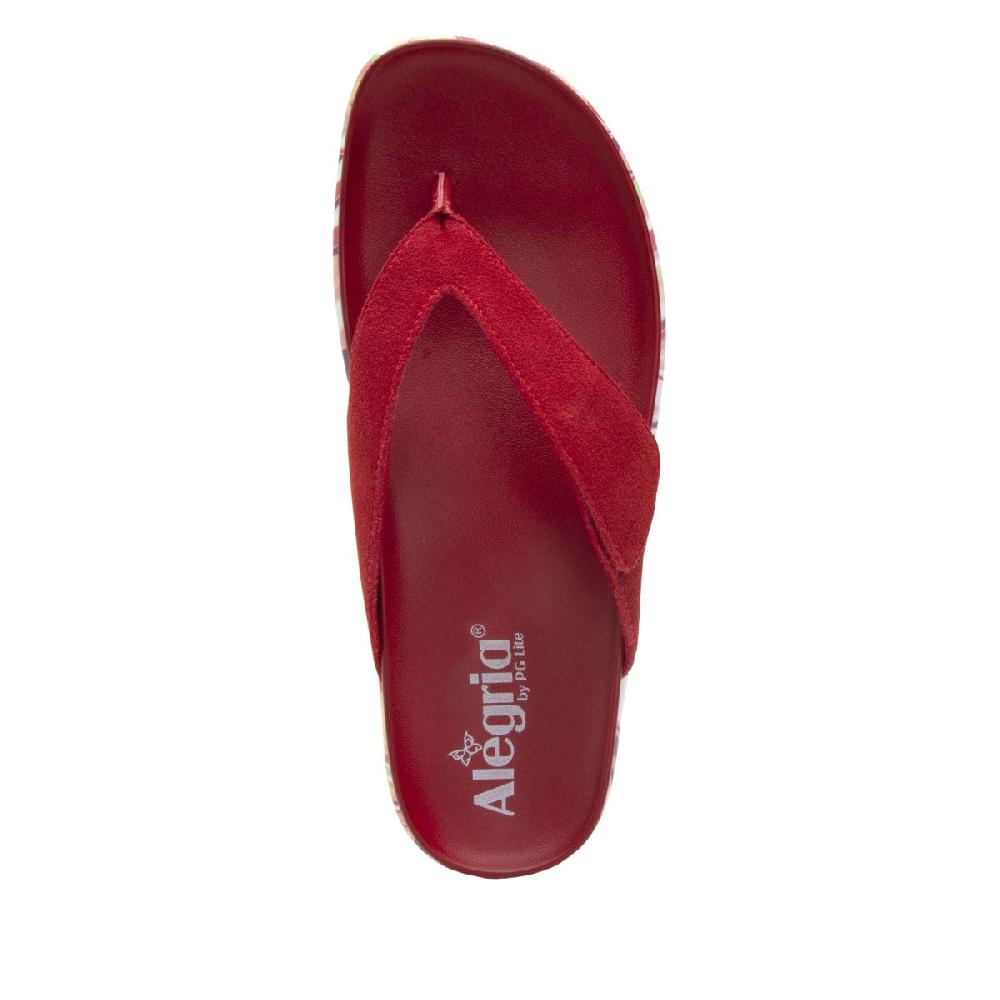 Alegria Red Astara I Got You Babe Womens Adjustable Strap Thong Sandals AST-172