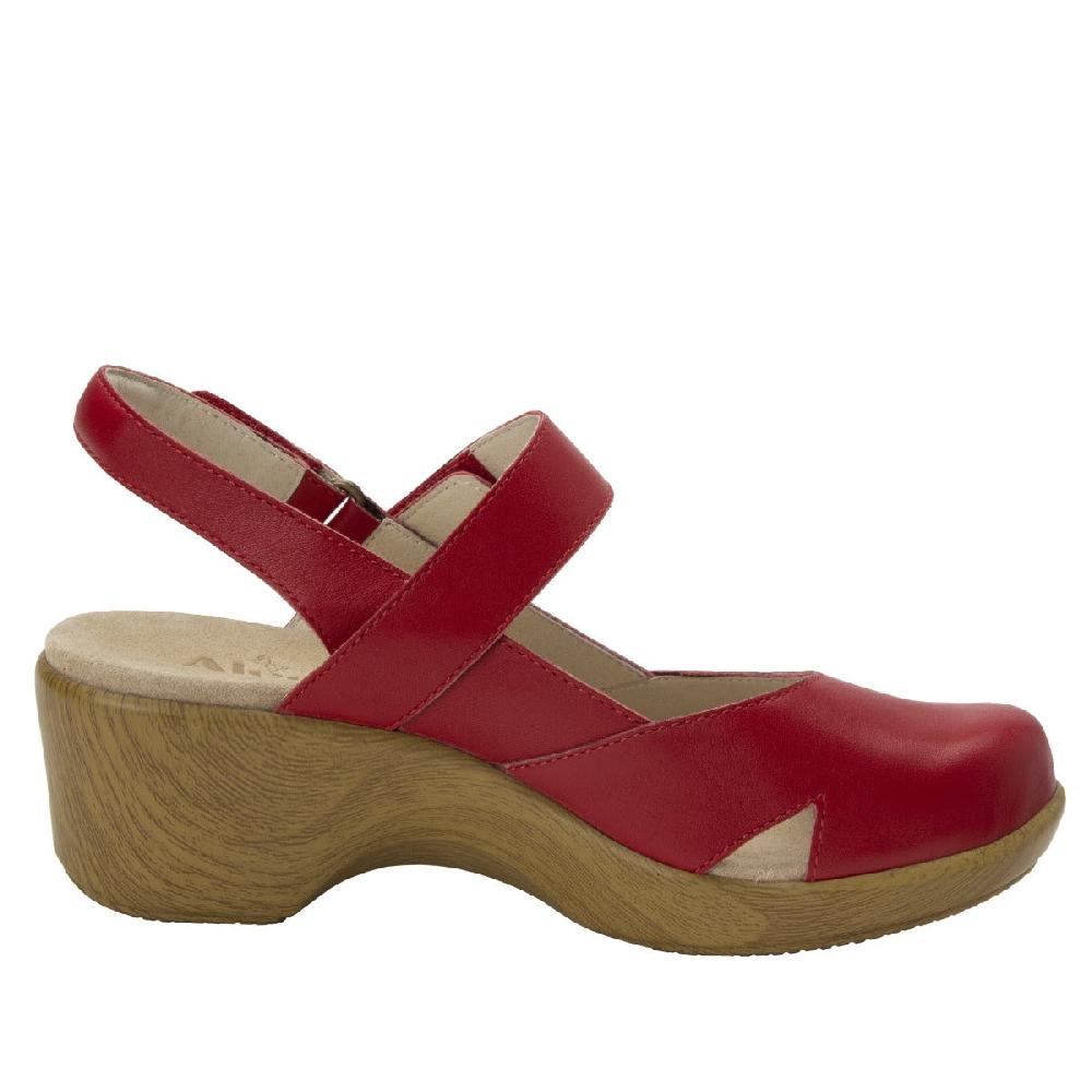 Alegria Red Tarah Womens Casual Adjustable Back Strap Shoes TAR-623
