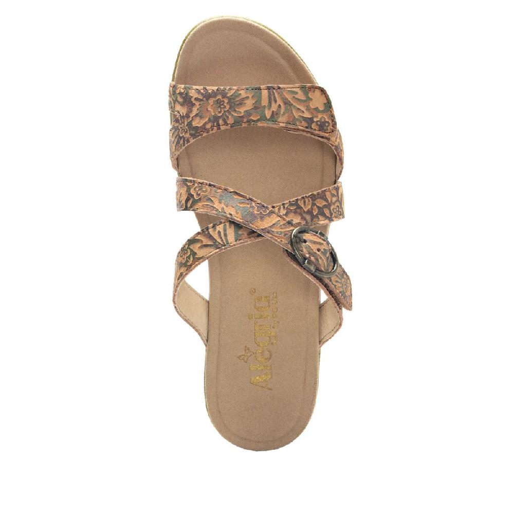 Alegria Roux Country Road Womens Adjustable Strap Slide On Wedge Sandals ROU-166